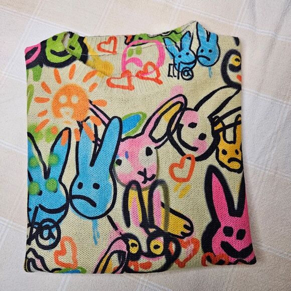 Rabbit Lightweight Crew Neckline Long Sleeves Multicolored & Yellow Knit Sweater - Picture 10 of 11